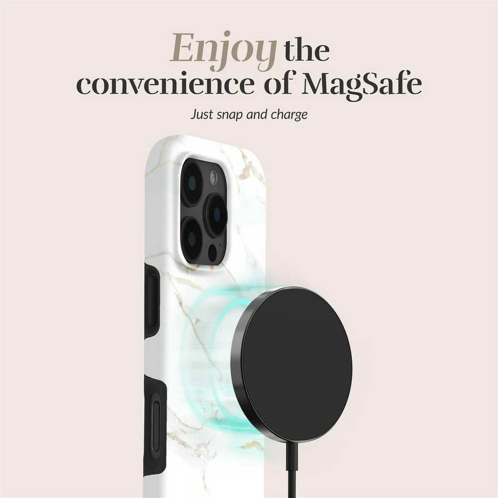 Dėklas MIO Baltas Marble Magsafe Case Compatible for iPhone 16 Plus