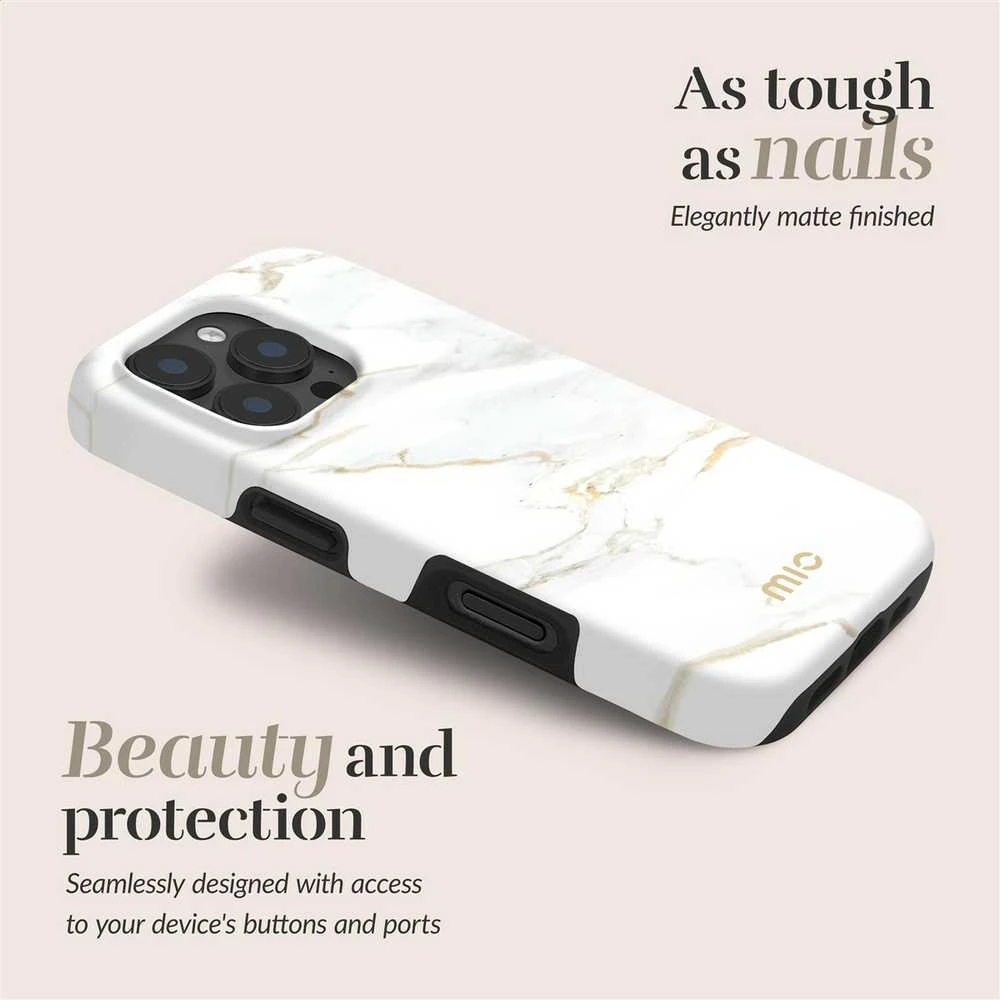 Dėklas MIO Baltas Marble Magsafe Case Compatible for iPhone 16 Plus