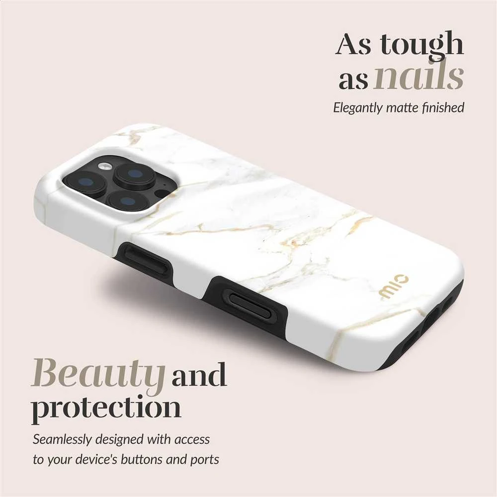 Dėklas MIO Baltas Marble Magsafe Compatible for iPhone 17
