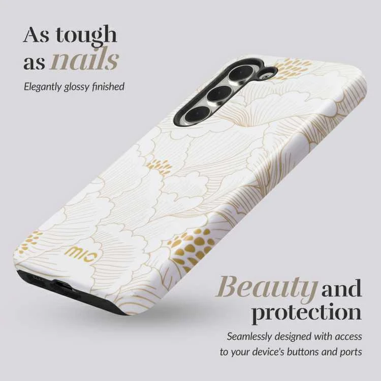 Dėklas MIO Baltas Roses Magsafe Compatible for Samsung S25 Ultra 5G