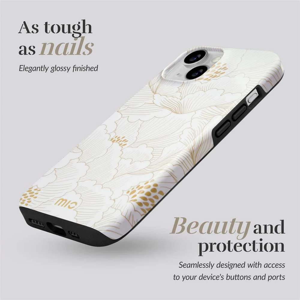 Dėklas MIO Baltas Roses Magsafe Compatible for iPhone 16 Plus