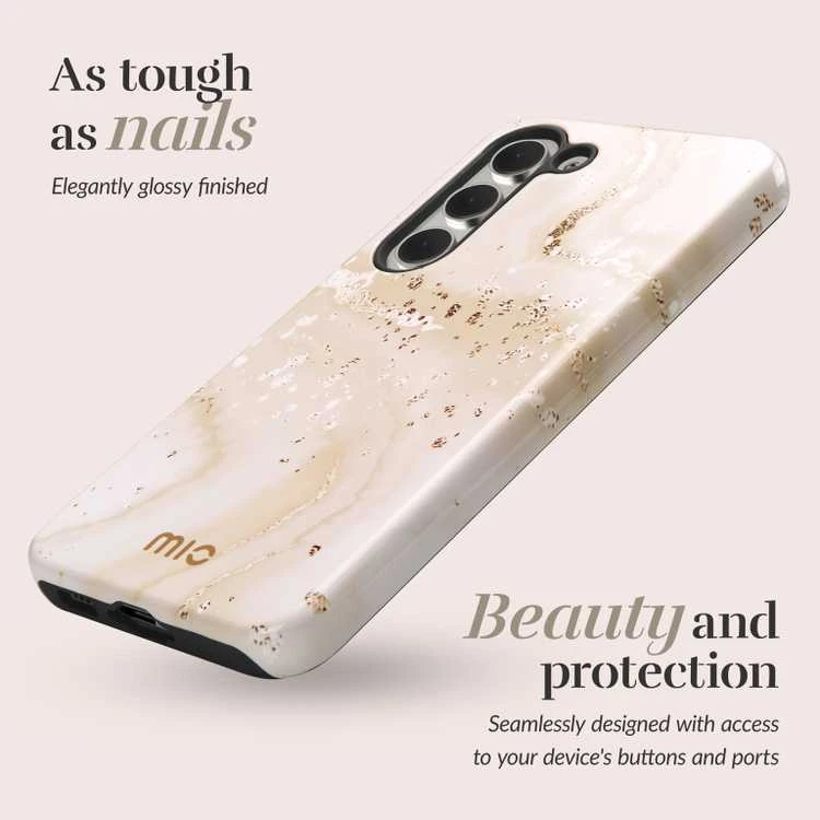 Dėklas MIO Gold Marble Magsafe Compatible for Samsung S25 5G