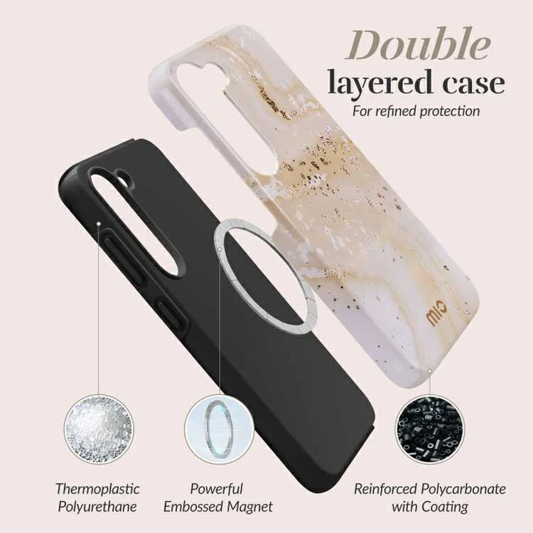 MIO Gold Marble Magsafe Compatible for Samsung S25 Plus 5G