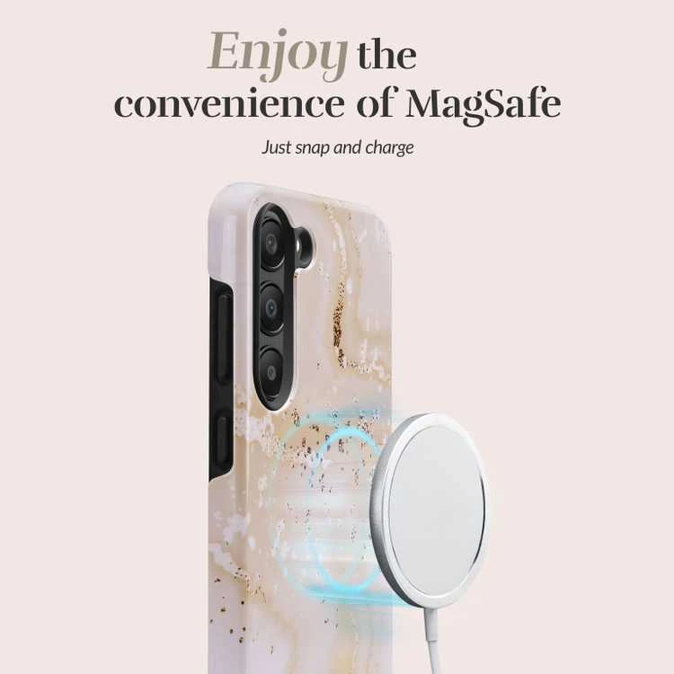 Dėklas MIO Gold Marble Magsafe Compatible for Samsung S25 5G