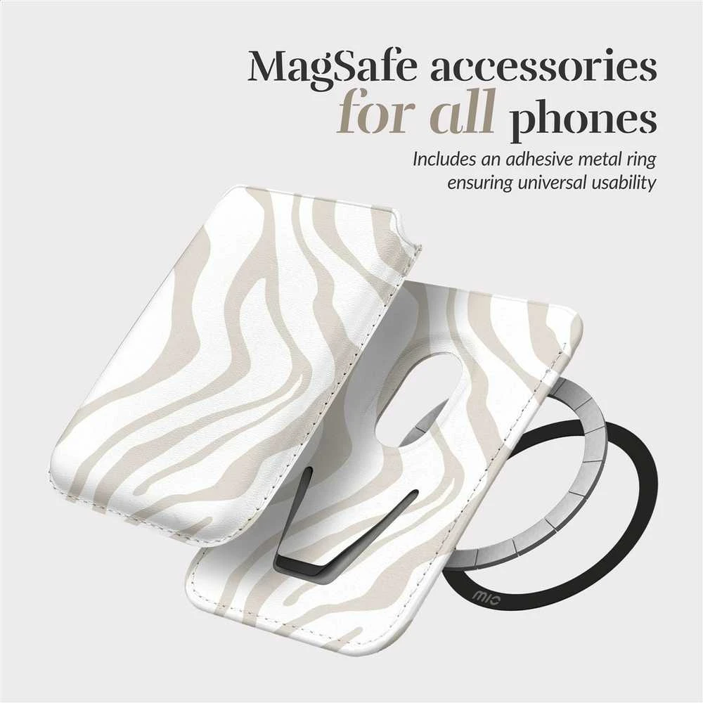 Dėklas MIO Sandy Zebra Magsafe Case Compatible Card Holder