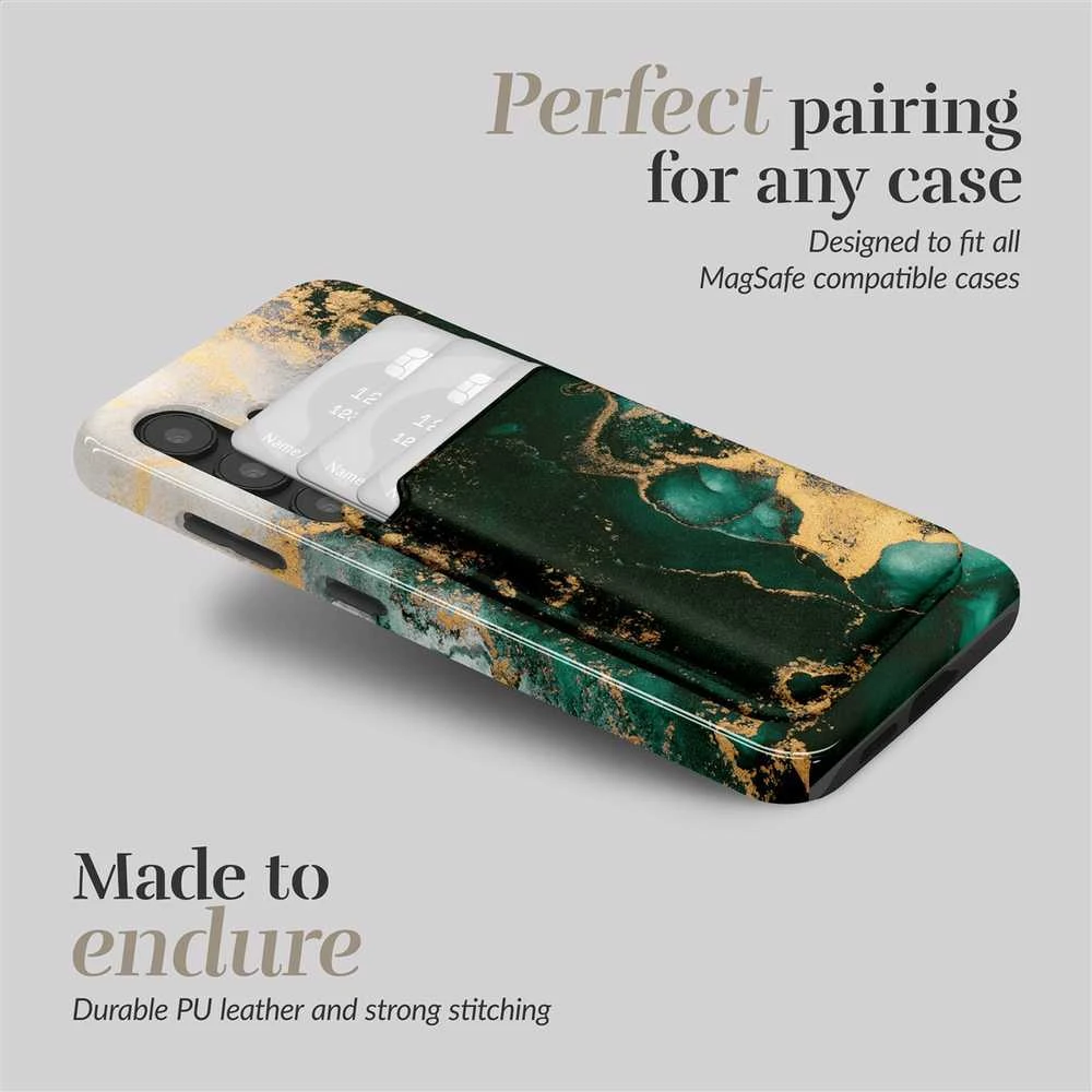 Dėklas MIO Žalias Marble Magsafe Case Compatible Card Holder