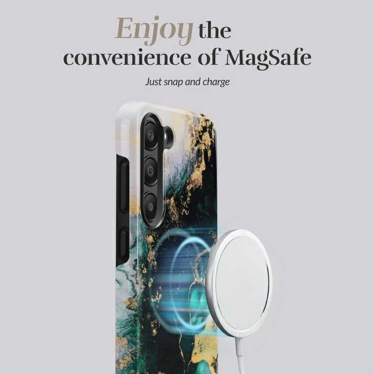 Dėklas MIO Žalias Marble Magsafe Compatible for Samsung S25 Plus 5G