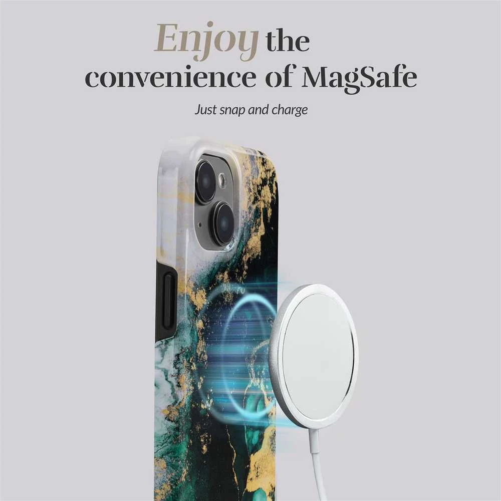 Dėklas MIO Žalias Marble Magsafe Compatible for iPhone 16 Plus
