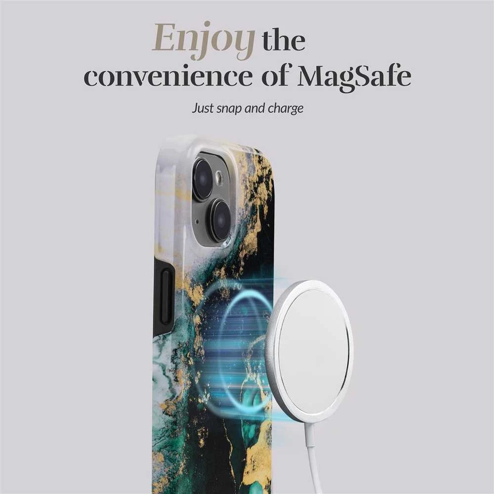 Dėklas MIO Žalias Marble Magsafe Compatible for iPhone 17 Pro Max