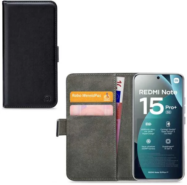 Dėklas Mobilize Classic Gelly Wallet Book Case Xiaomi Redmi Note 15 Pro+ 5G Juodas