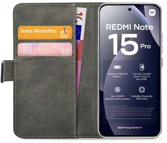 Dėklas Mobilize Classic Gelly Wallet Book Case Xiaomi Redmi Note 15 Pro Juodas