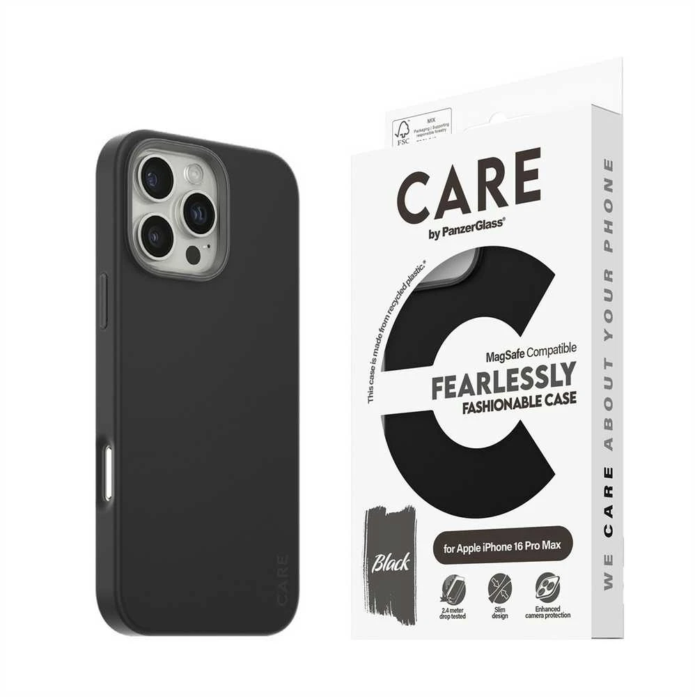 Panzer Glass CARE by PanzerGlass Fashion Apple iPhone 16 Pro Max 6.9" dėklas telefonui juodos spalvos/dėklas telefonui juodos spalvos MagSafe 1380