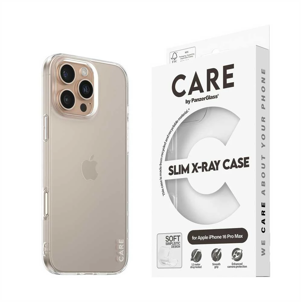 Panzer Glass CARE by PanzerGlass X-Ray Soft Basic Apple iPhone 16 Pro Max 6.9" dėklas telefonui skaidrus/Transparent 1444