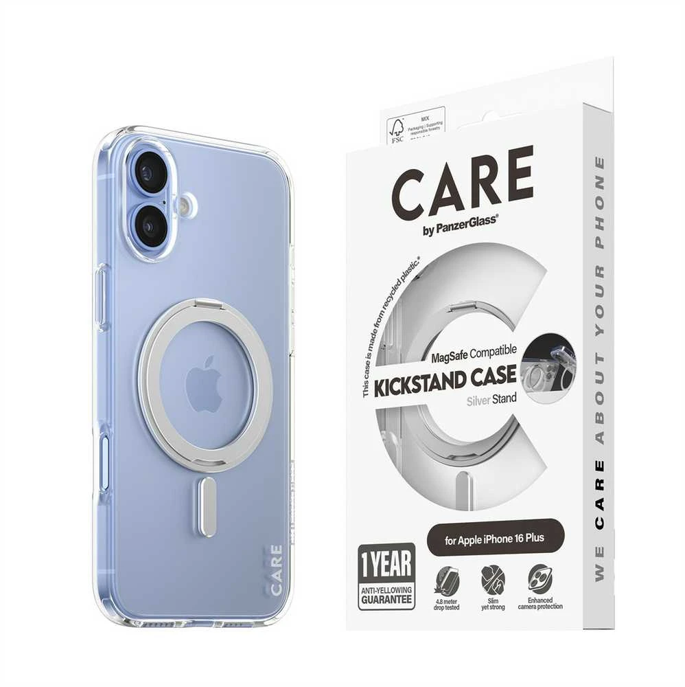 Panzer Glass CARE by PanzerGlass Feature su stoveliu Apple iPhone 16 Plus 6.7" sidabrinis/sidabrinis MagSafe 1327