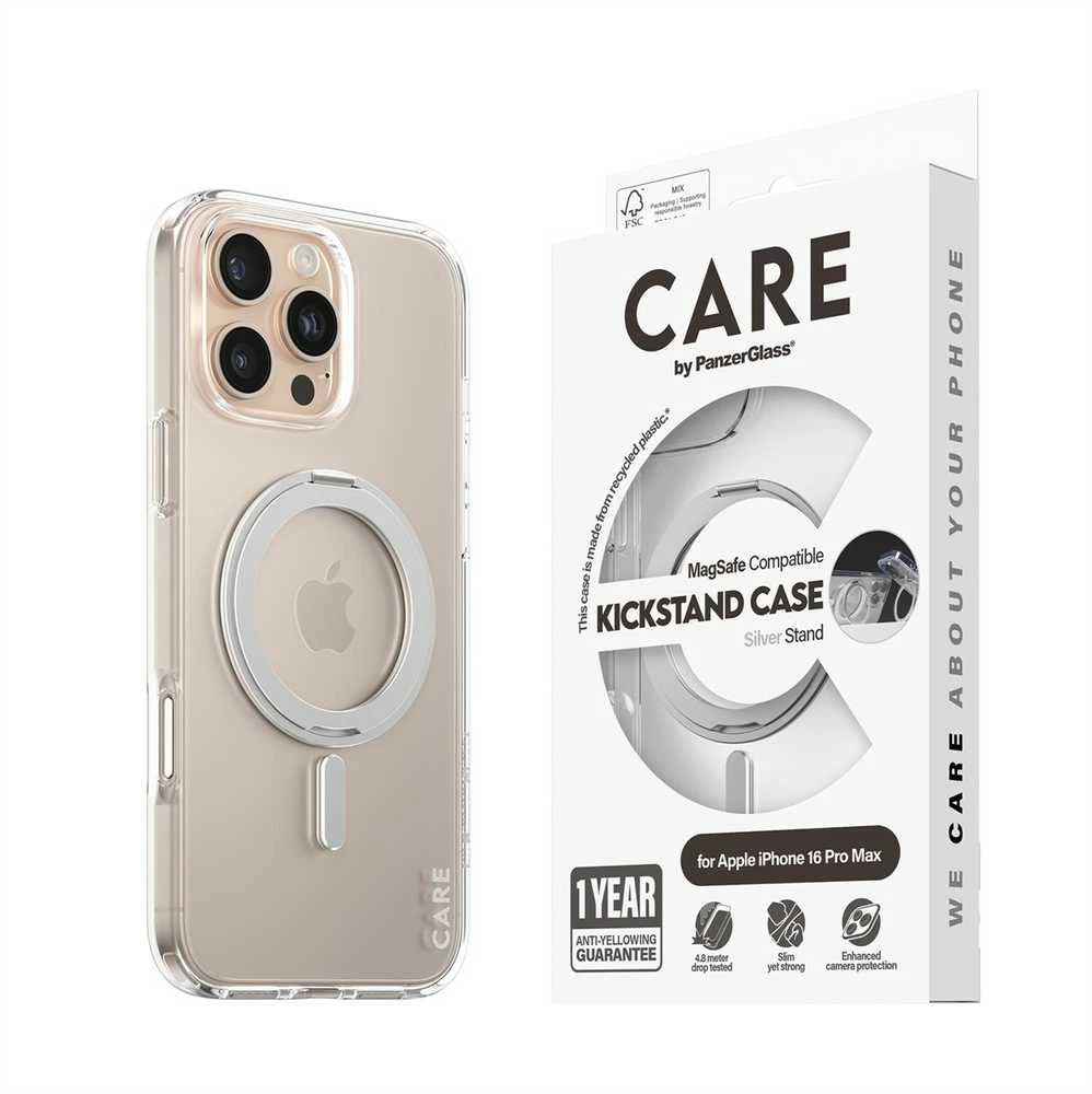 Panzer Glass CARE by PanzerGlass Feature Kickstand Apple iPhone 16 Pro Max 6.9" sidabrinis/sidabrinis MagSafe 1328