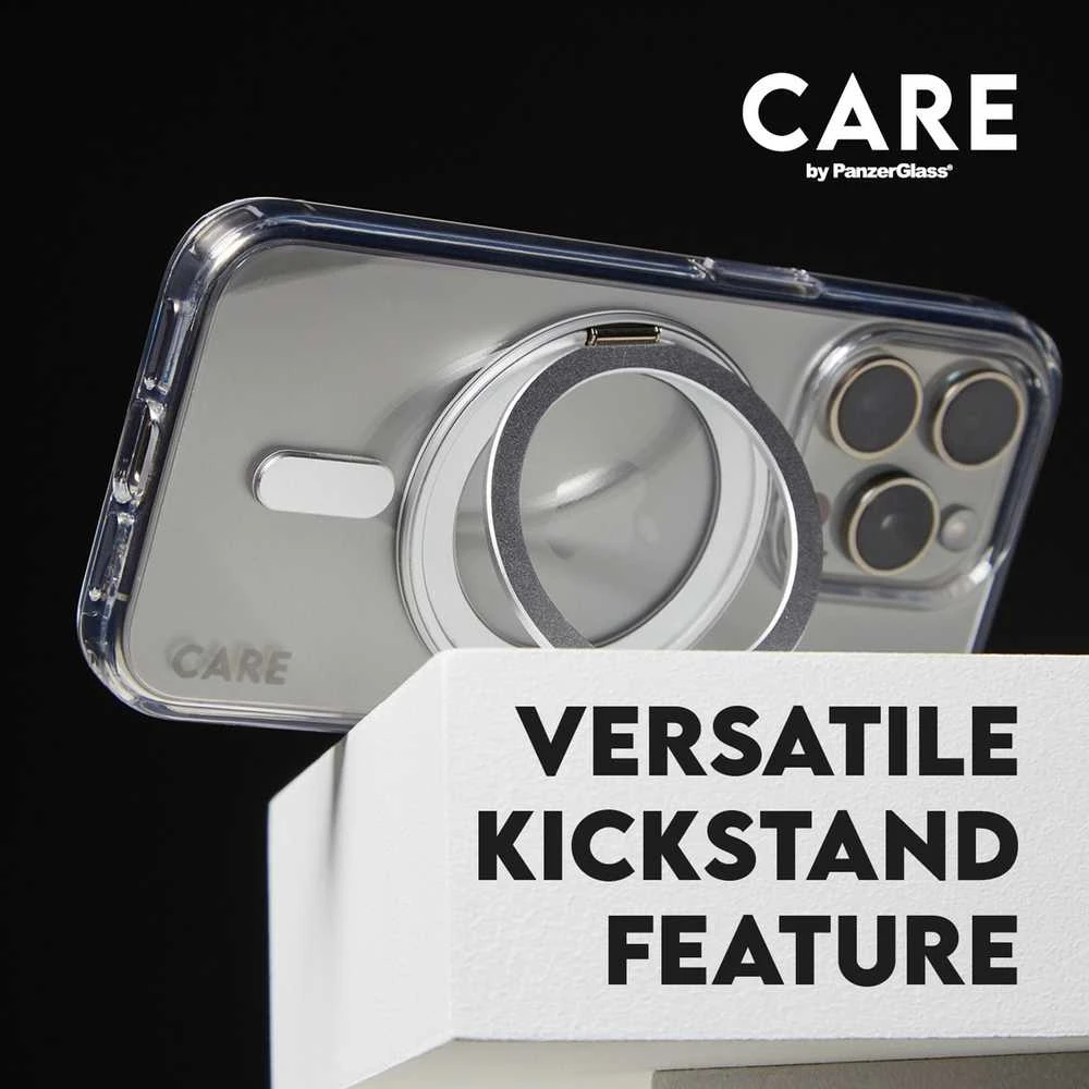 Panzer Glass CARE by PanzerGlass Feature Kickstand Apple iPhone 16 Pro 6.3" sidabrinis/sidabrinis MagSafe 1326