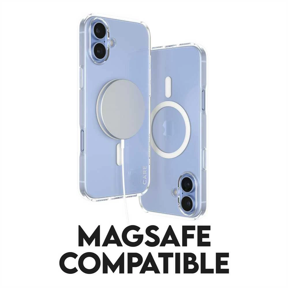 „Panzer Glass CARE“ dėklas iš „PanzerGlass“ flagmano | Nugarėlės apsauga | „Apple“ | „iPhone 16 Plus“ | Perdirbta plastikinė plėvelė | Baltas | „MagSafe“