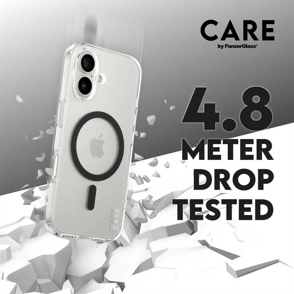 Panzer Glass CARE by PanzerGlass Flagship Case Apple iPhone 16 6.1" dėklas telefonui juodos spalvos/dėklas telefonui juodos spalvos MagSafe 1345