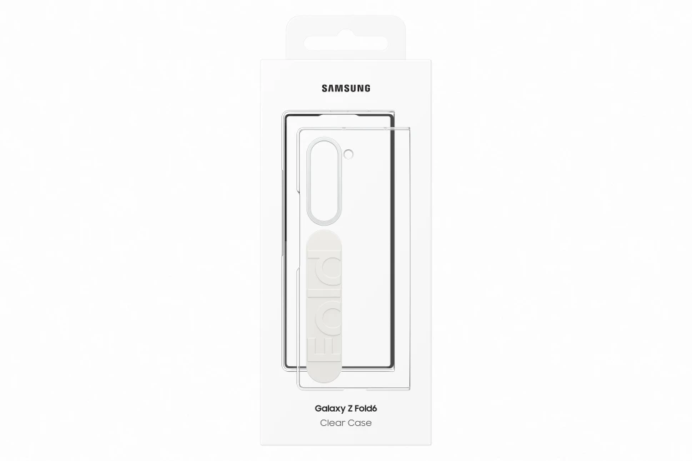 Dėklas „Samsung Galaxy Fold6“ skaidrus dangtelis su permatomu dirželiu