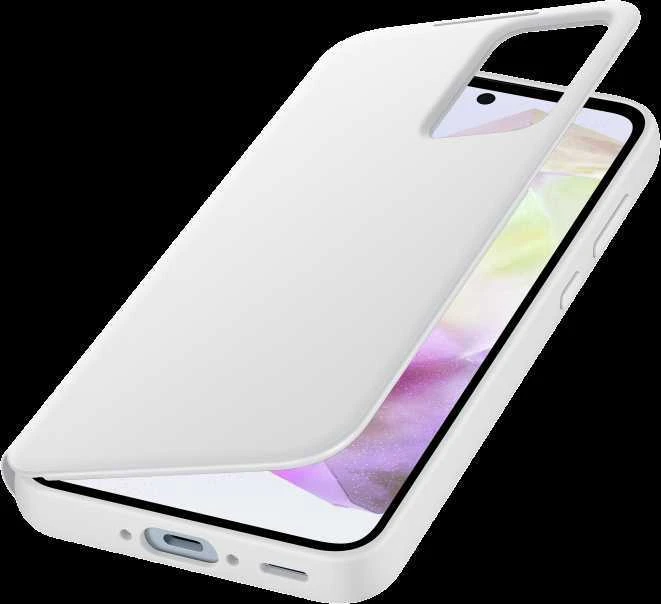 Samsung Galaxy A35 Smart View piniginės dėklas Baltas