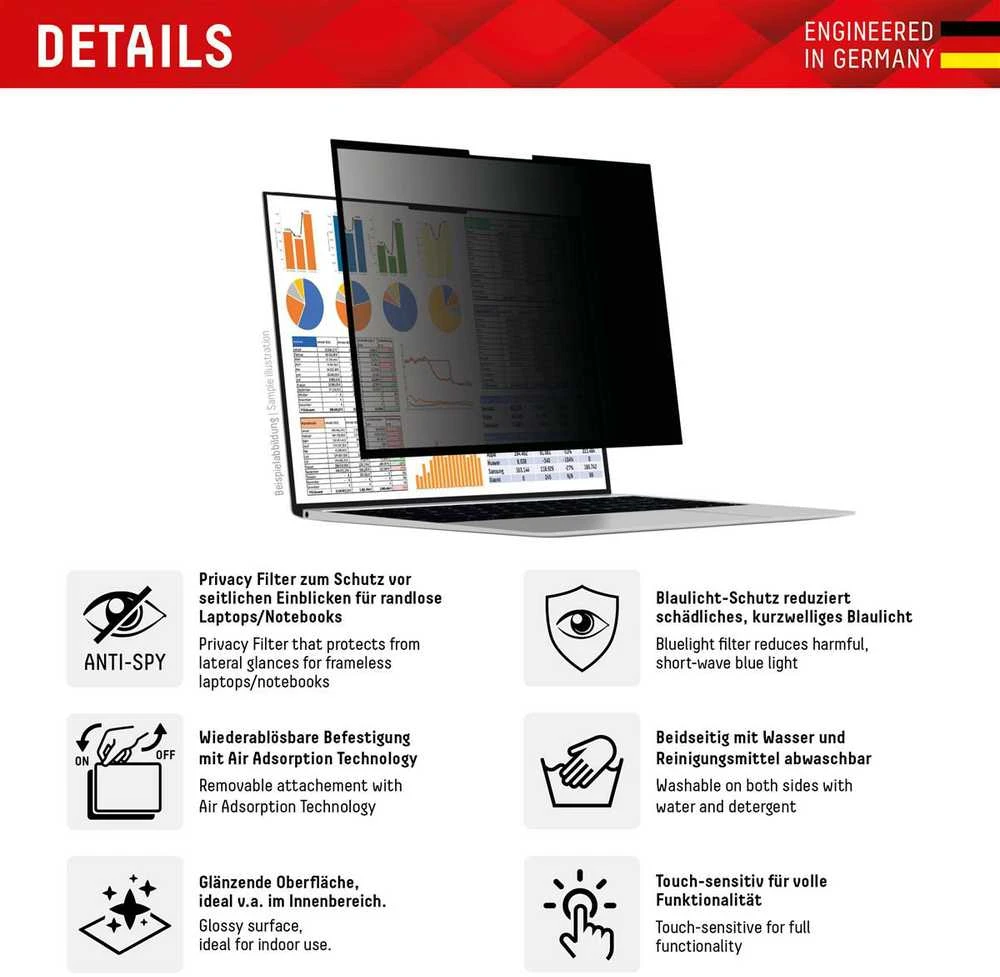 DISPLEX Privacy Safe Uni (be rėmelių) 14\", 16:9