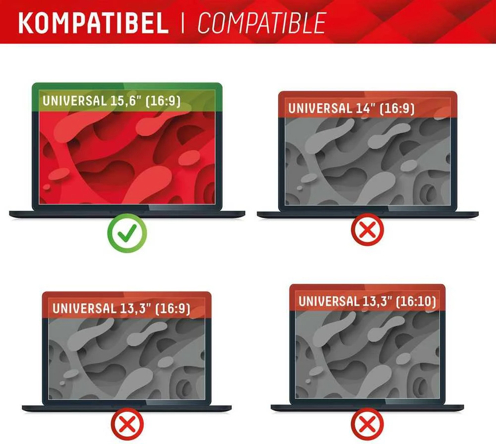 Universalus Privacy Safe Glass 15,6", 16:9 Displex skaidrus