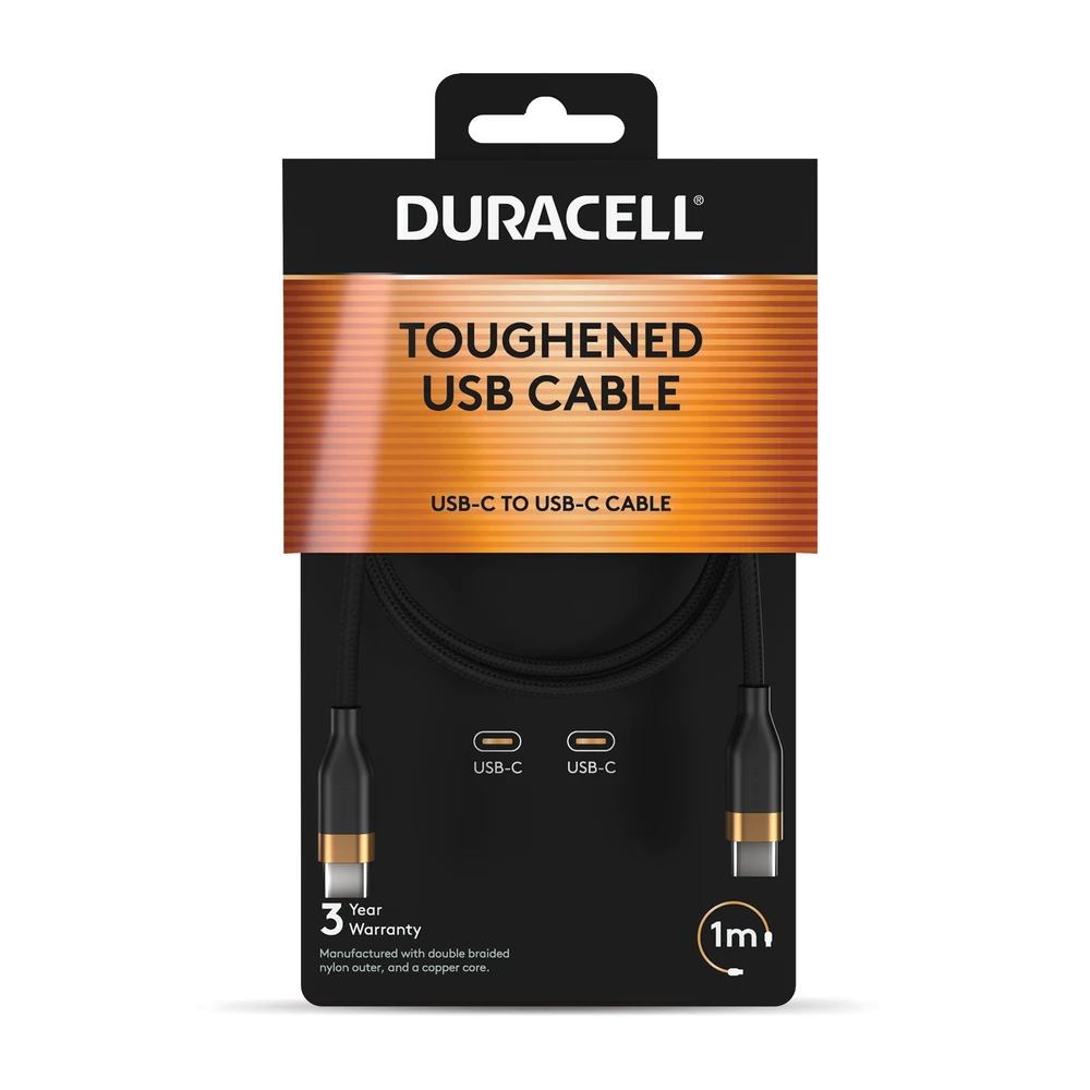 USB Laidas - Duracell DRU5010A USB-C Į USB-C 60 W 1 m Laidas Juodas