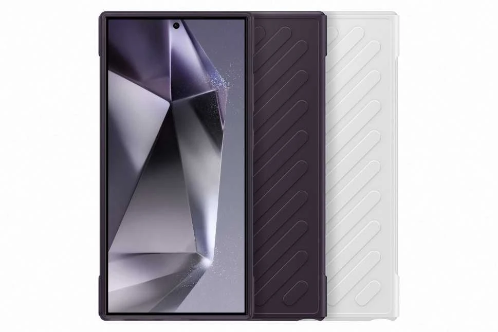 Dėklas „Samsung Galaxy S24 Ultra Shield“ dangtelis šviesiai pilkas
