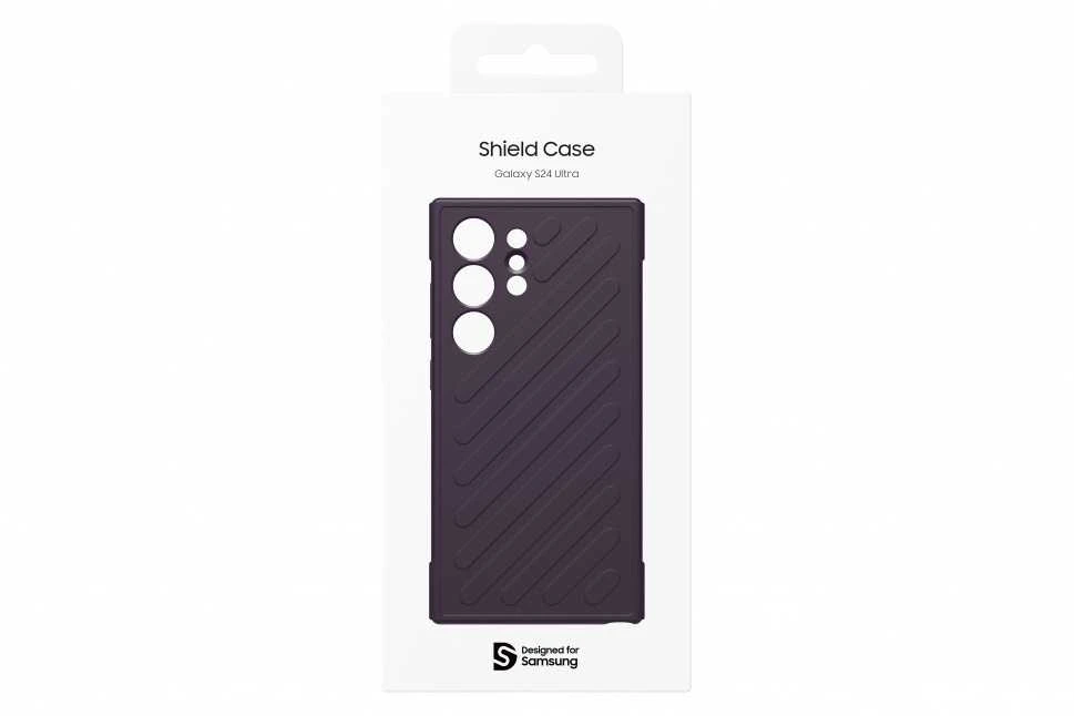Dėklas Tamsiai violetinis Samsung Galaxy S24 Ultra Shield dangtelis