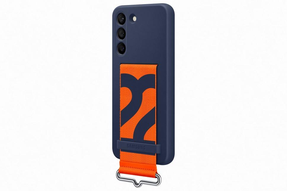 Dėklas GS901TNE silikoninis dangtelis su dirželiu, skirtas Samsung Galaxy S22, Navy (Mėlyna)