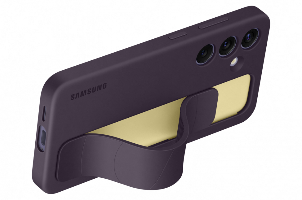Dėklas Samsung Galaxy S24 stovimos rankenos dangtelis tamsiai violetinis