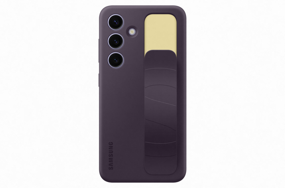 Dėklas Samsung Galaxy S24 stovimos rankenos dangtelis tamsiai violetinis