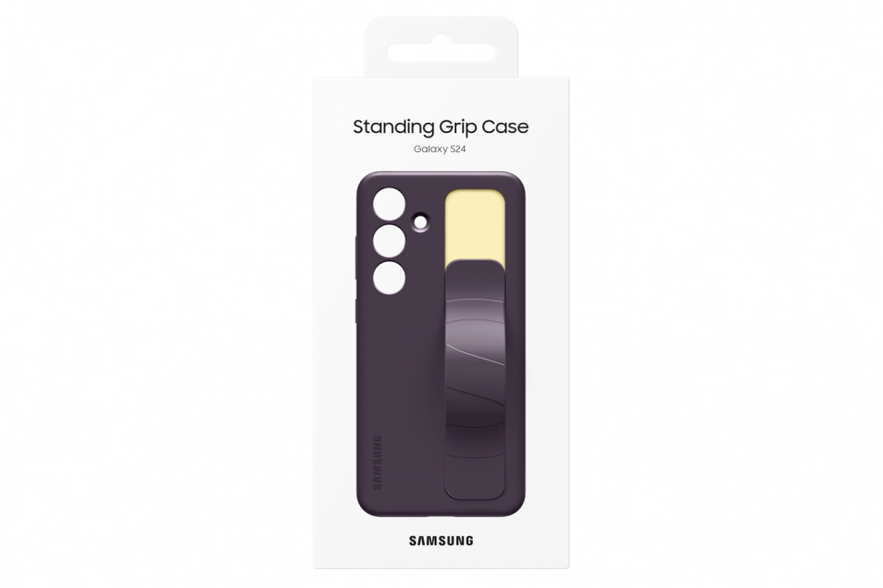 Dėklas Samsung Galaxy S24 stovimos rankenos dangtelis tamsiai violetinis