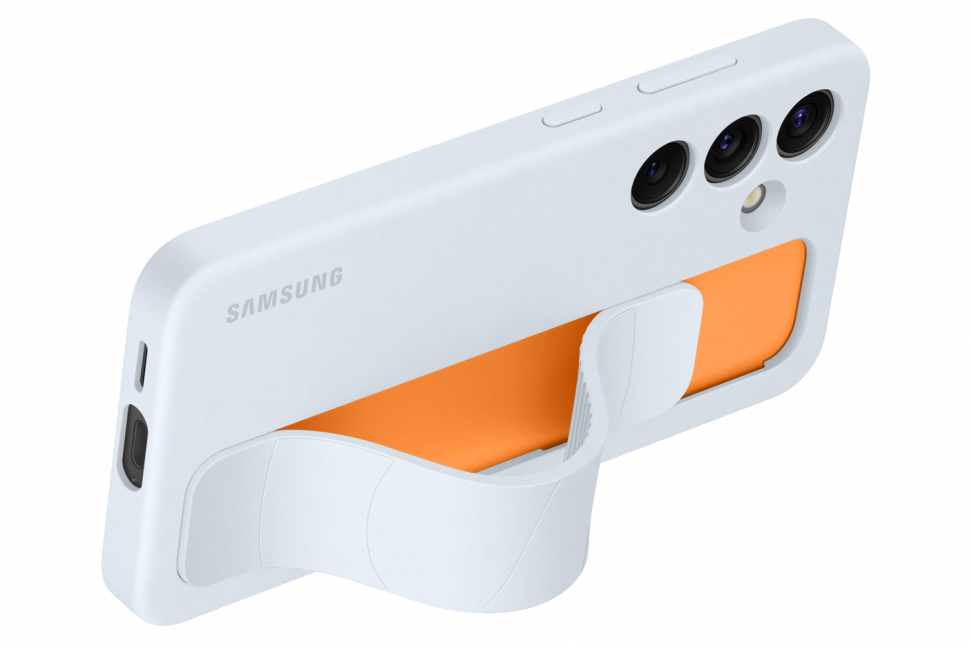 Dėklas Samsung Galaxy S24 Standing Grip Cover Light Mėlyna