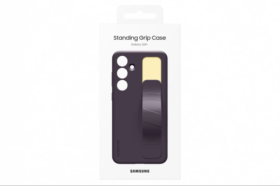 Dėklas Samsung Galaxy S24+ stovimos rankenos dangtelis tamsiai violetinis