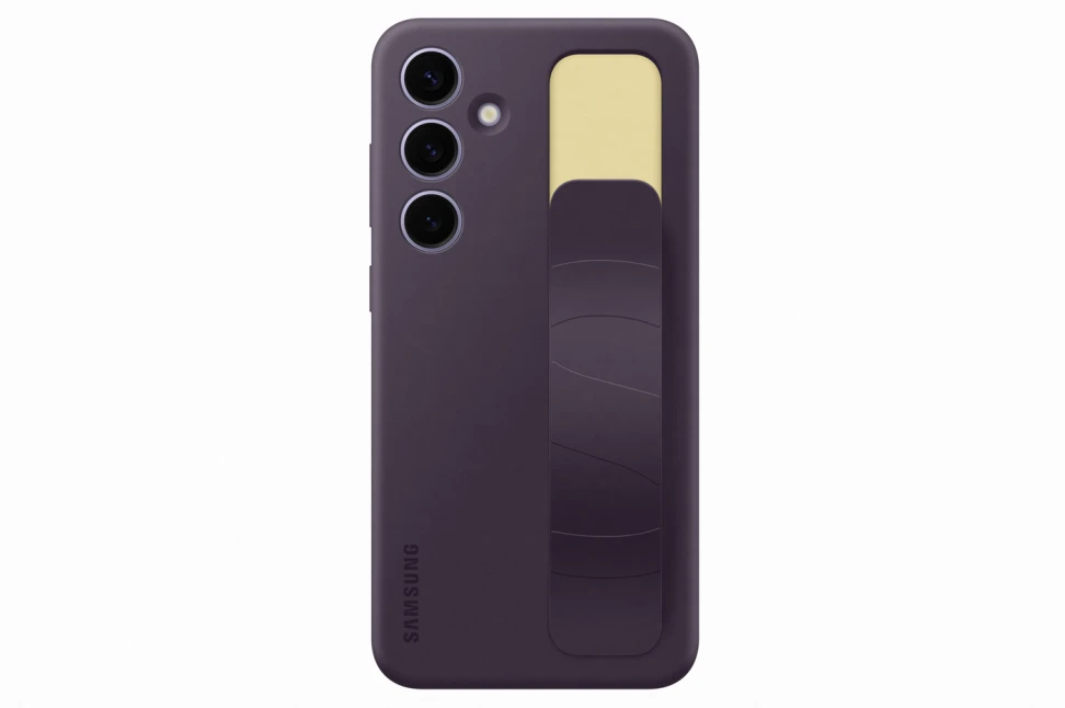 Dėklas Samsung Galaxy S24+ stovimos rankenos dangtelis tamsiai violetinis