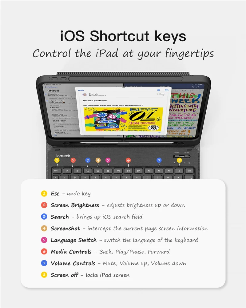 Inateck KB04002 Classic Keyboard Case iPad 10.9-11\", Juodas