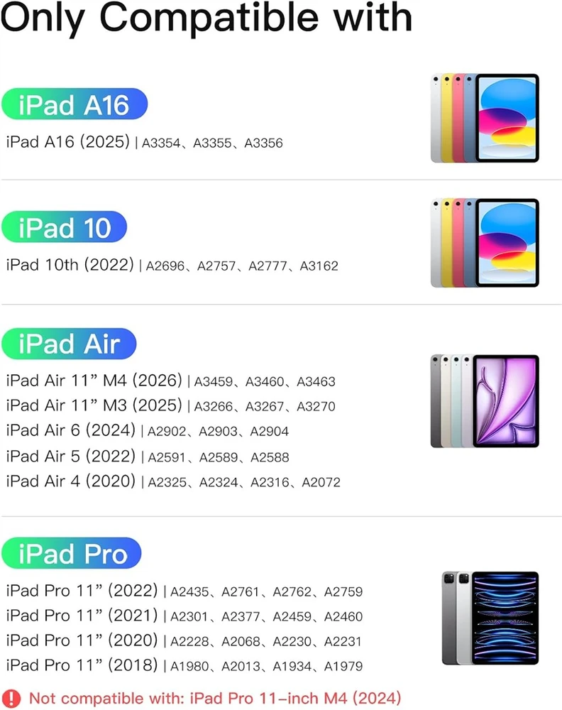 Inateck KB04122 AceTouch Keyboard Case iPad 10.9-11\", Baltas