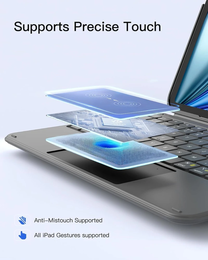 Inateck KB04122 AceTouch Keyboard Case iPad 10.9-11\", Gray