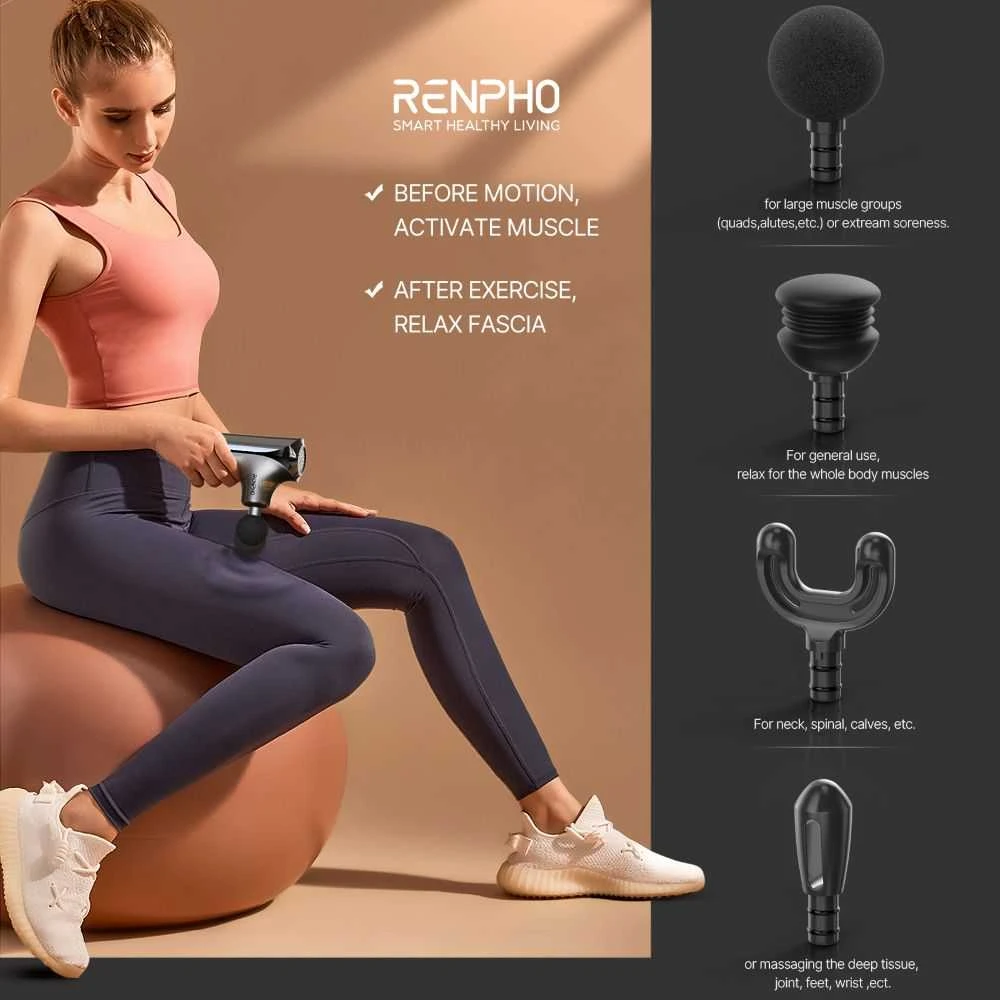 Nezatříděno Sveikata ir asmeninė priežiūra - Renpho Massage Gun Edge Mini (kompaktiškas, keli greičiai, juodas)