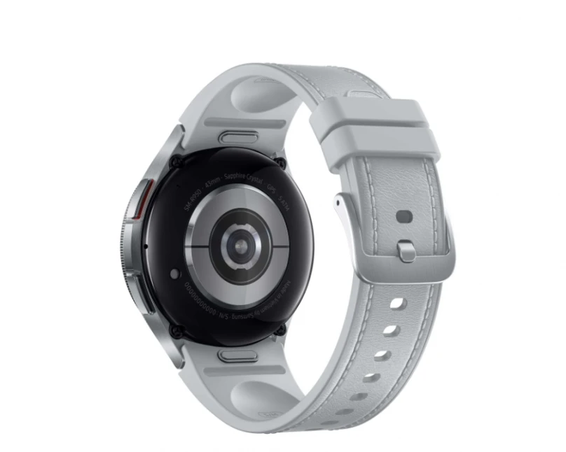 Išmanusis laikrodis Samsung Galaxy Watch 6 Classic, 47 mm, Sidabro spalvos korpusas su pilkos spalvos dirželiu
