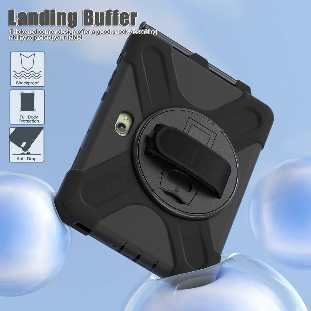 Just Must JM Rugged Case Grip for Samsung Galaxy Tab Active Pro/ Active4 Pro/ Active5 Pro with a strap Juodas