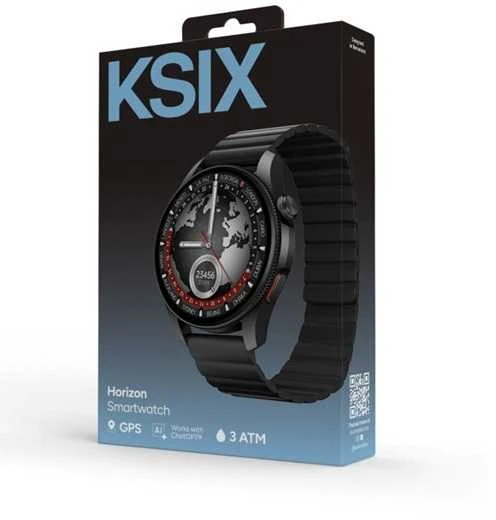 KSIX Išmanusis laikrodis HORIZON, Juodas