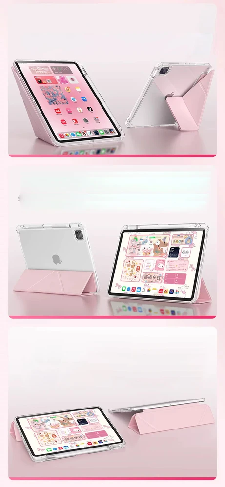 MACHINO TAB Case for iPad Pro 12.9\" 2018-2022/ AIR 13\" 2024 Rožinė