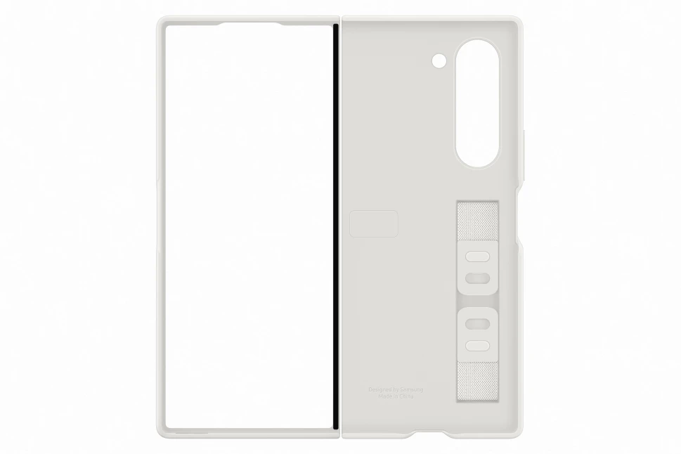 Dėklas Samsung Galaxy Fold6 stovimas dangtelis su dirželiu Baltas