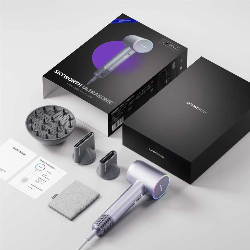 Skyworth Ultrasonic MH18 Plaukų džiovintuvas 1600W, Sidabrinis - plaukų džiovintuvas