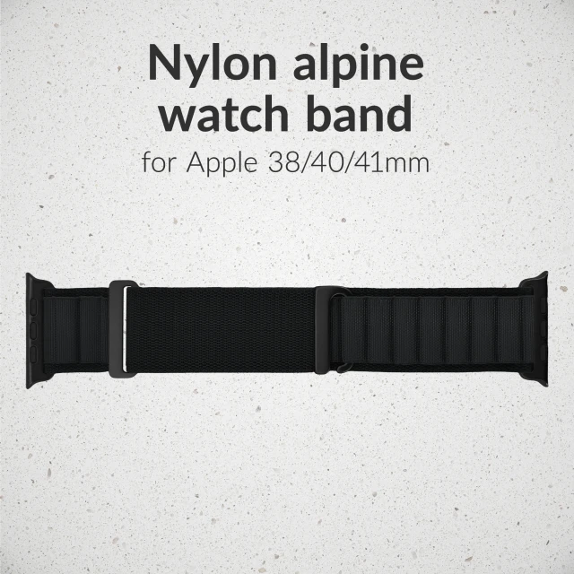 Mobilize Nylon Watch Band - Alpine - Juodas Connector - for Apple 38/40/41mm - Juodas