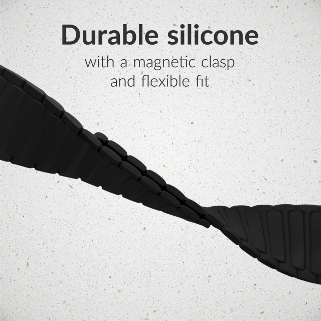 Mobilize silikoninė magnetinė laikrodžio apyrankė Apple 42/44/45/49 mm laikrodžiams - Juodas