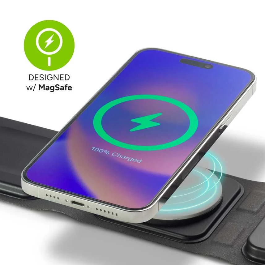 mophie-3in1 travel charger MagSafe su adapteriu EU Juodas