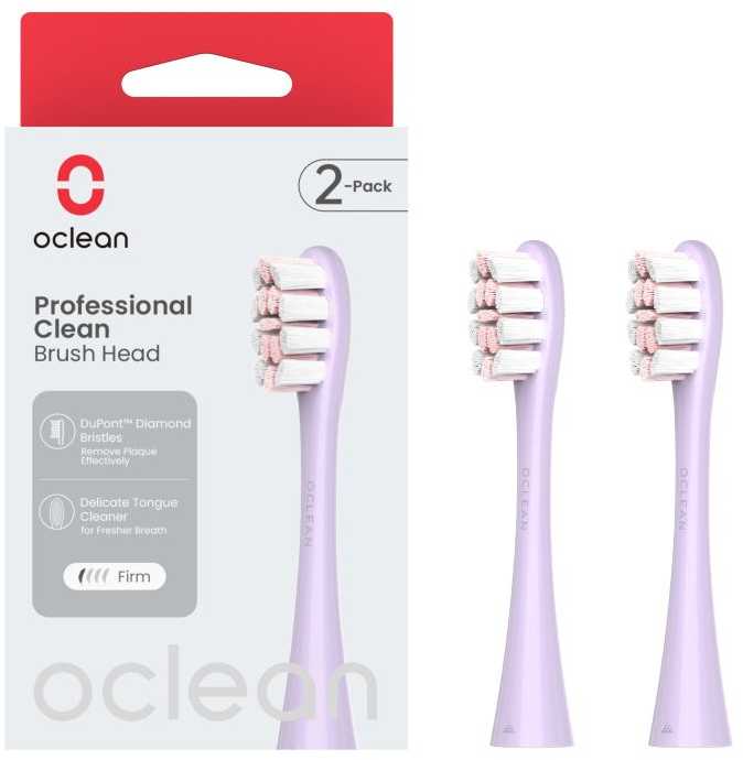 Dantų šepetėlis Oclean Professional Clean brush head P1C13 P02 2pcs Violetinė